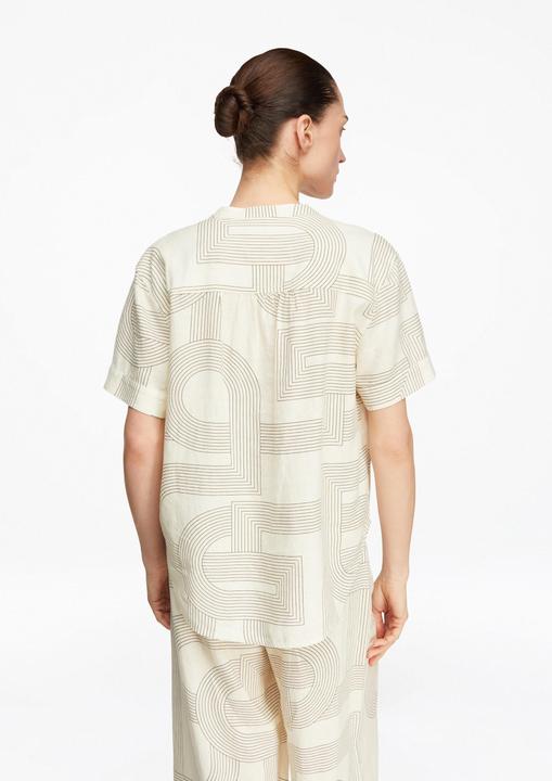 Immagine prodotto Comma Bedruckte Leinen-Lyocell-Bluse mit kurzen Ärmeln (48)