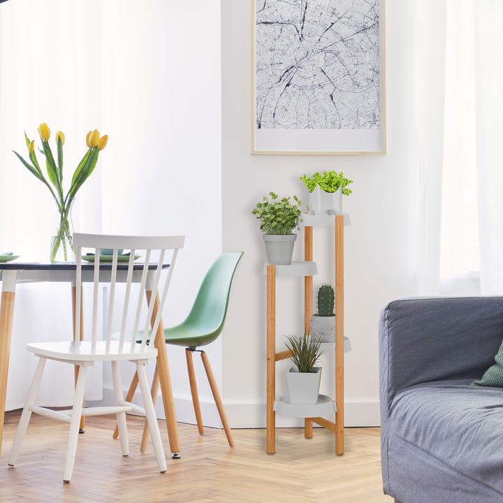 Actual product image Relaxdays Pflanzenständer Bambus & Kunststoff