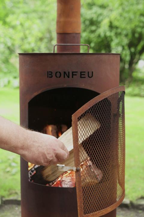 Productafbeelding Bonfeu BonTino LP Roest Tuinhaard - L 35 x B 35 x H 153 cm - Cortenstaal - bruin - Tuinhaard - Terrasverwar