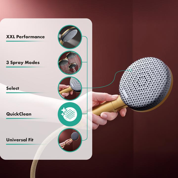 Produktbild hansgrohe Runde Handbrause mit 3 Strahlarten und Anti-Kalk-Funktion (3 Strahlarten, 10.30 l/min)