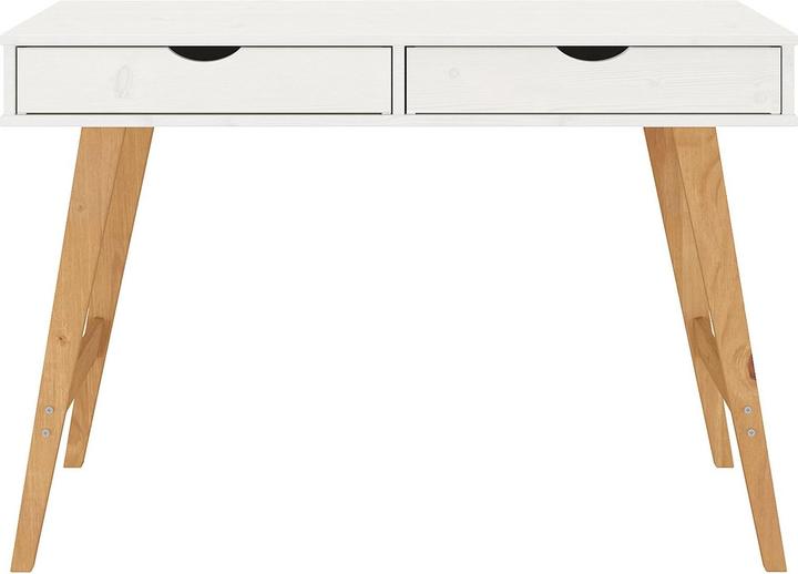 Actual product image IDIMEX MILO desk with 2 solid wood drawers - natural