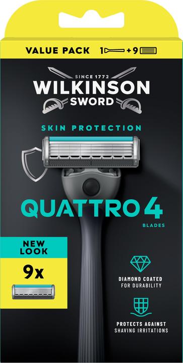 Immagine prodotto Wilkinson Quattro Essential Sensitive 9 Klingen mit gratis Griff
