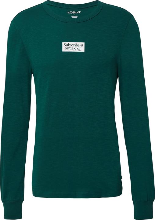 Produktbild s.Oliver T-Shirt Longsleeve mit Flammgarnstruktur und Frontprint (S)