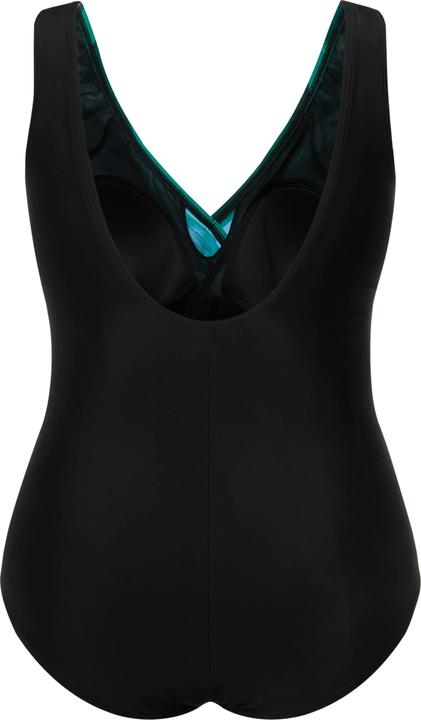 Image du produit Ulla Popken Maillot de bain à bonnets souples. Rayures et décolleté esprit cache-coeur. Matière recyclée. (62)