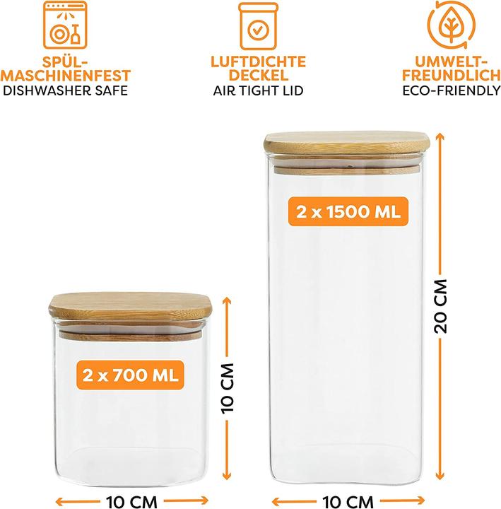 Image du produit Praknu Bocaux de stockage (0.70 l)