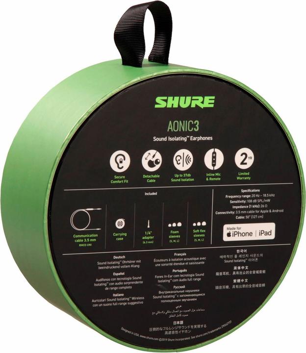 Actual product image Shure Aonic 3 (No noise cancellation, Cable)