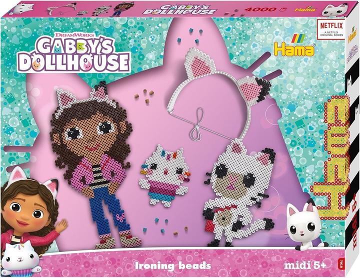 Hama Iron-on beads midi "Gabby's Dollhouse", gift pack Diameter of iron-on bead midi: 5.0 mm