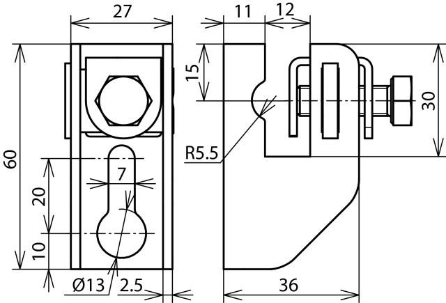 Produktbild Dehn Flachbandhalter m. Druckstück Cu f. Rd 277237 (Sonstige)