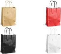 Actual product image Mailmedia Paper carrier bag with drawstring, 3.5 litres, black Dimensions: (W)180 x (D)80 x (H)240 mm, made