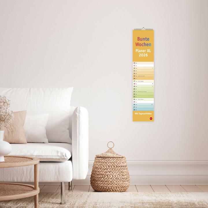 Produktbild Bunte Wochen Langplaner XL 2026 (16 x 69.5 cm, Harter Einband, Deutsch)