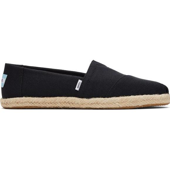 Toms, Damen, Espadrilles, Women's Alpargata Rope Recycled Cotton, Schwarz, (38)