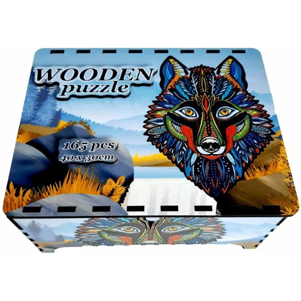 Fa Lixen Holzpuzzle Nachtwolf XL 165 Teile im Geschenkkarton