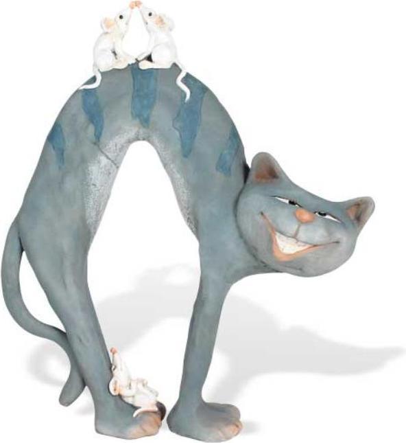 Actual product image Seyko Geschenke 091062 - Ceramic figurine " Katze Miou " does cat hump, 20 cm