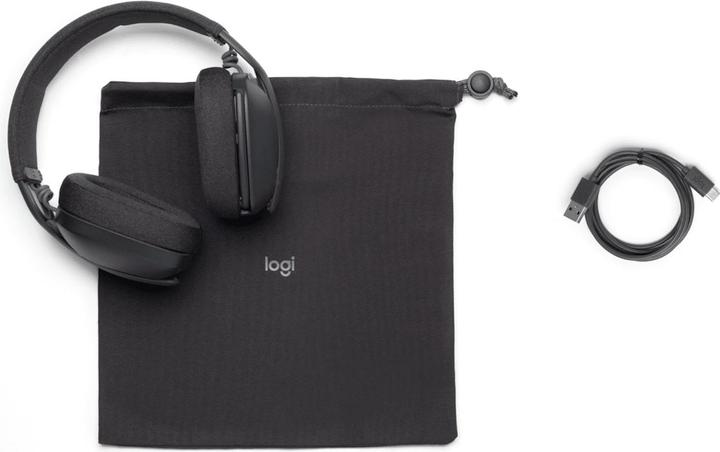 Actual product image Logitech Zone Vibe Wireless MS Headphones Graphite (Wireless, USB-C, Microsoft teams)