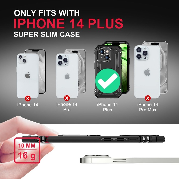 Immagine prodotto Nalia Coperchio ad anello antiurto in stile militare (Apple iPhone 14 Plus)