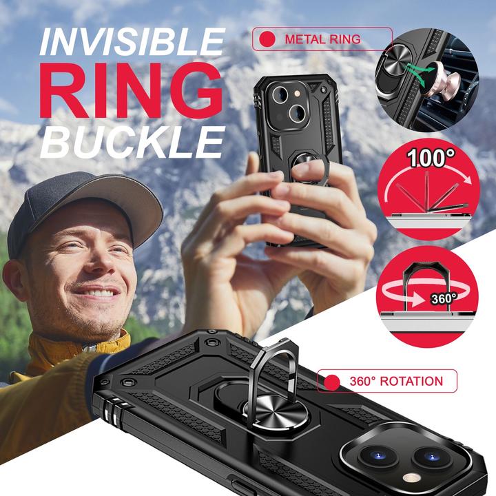 Actual product image Nalia Shockproof Military Style Ring Cover (Apple iPhone 14 Plus)