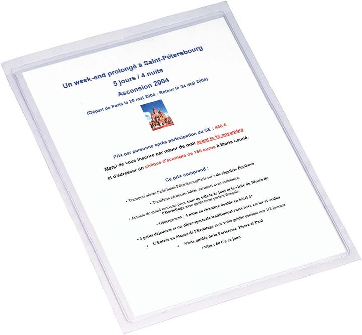 Image du produit Exacompta Sachet de 10 pochettes adhésives PVC lisse 14/100e - A4 - Cristal (A4, 10x)