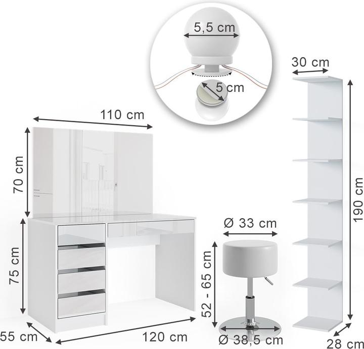Actual product image Vicco Sherry (120 x 55 x 145 cm)