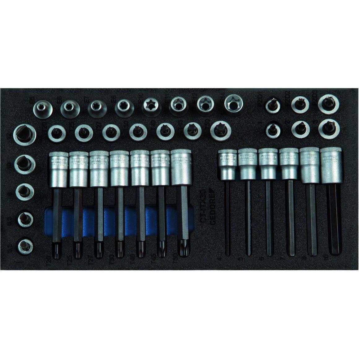 Gedore, Steckschlüssel + Stecknuss, 1500 CT1-ITX 30 Satz Schraubendrehereinsätze 3/8" in Check-Tool-Modul (3/8")