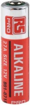 Actual product image Rs Pro A27 battery, 12V / 25mAh alkaline, standard (A27, 25 mAh)