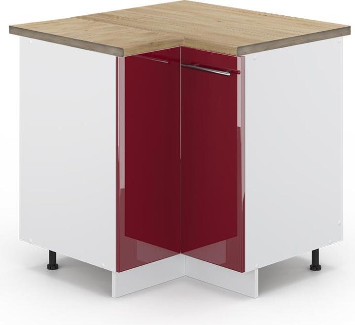 Bordeaux Hochglanz, Rot, Weiss