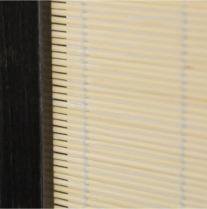 Actual product image Greendeco 4-fold wood screen bamboo black