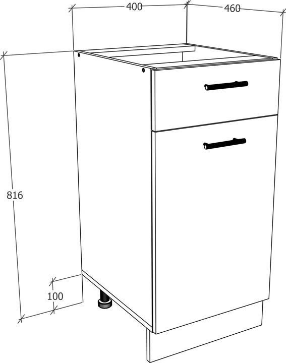 Produktbild VCM Küchenschrank Breite 40 cm Schublade Unterschrank Küche Küchenmöbel Esilo (40 x 46 x 82 cm)
