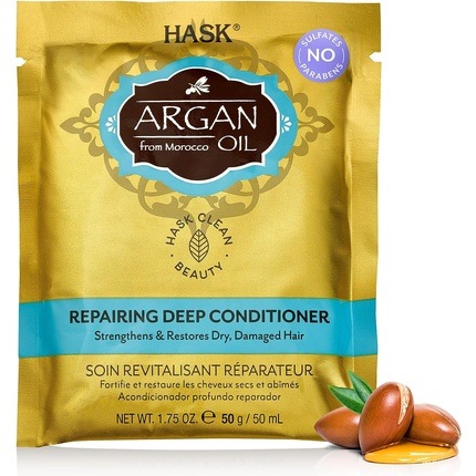 Actual product image Hask Argan Oil Repairing Deep Conditioner Sachet Moisturising for All Hair Types 50ml (50 ml)