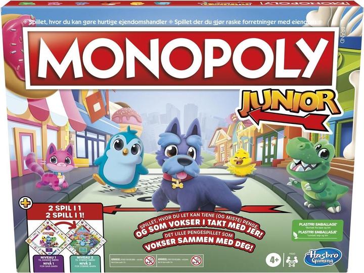 Produktbild Hasbro Monopoly Junior 2 Games in 1 (DK/NO) (Norwegisch, Dänisch)