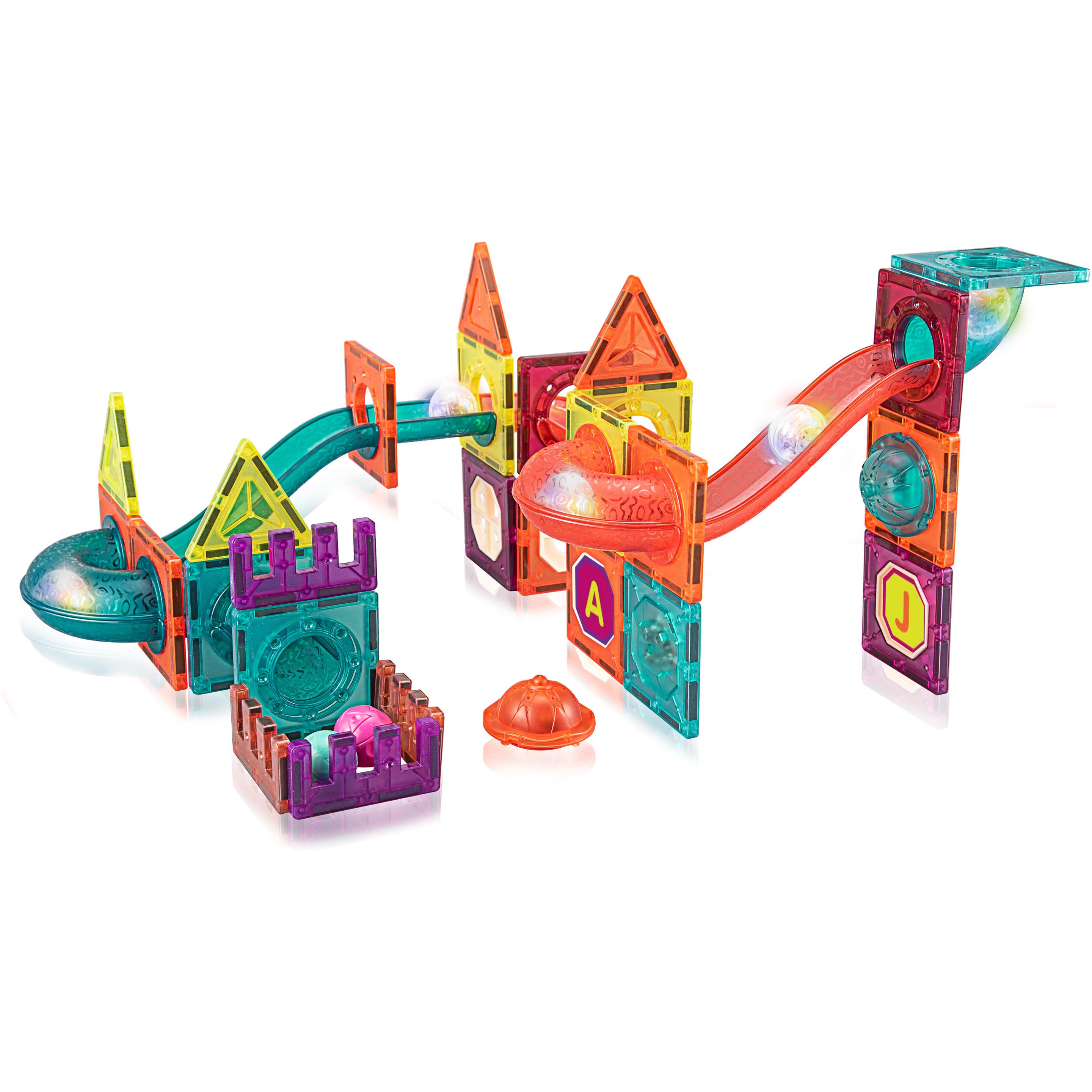 Milla & Måns Genius Glow Magnetic Building Set with LED Lights, 75 Pieces