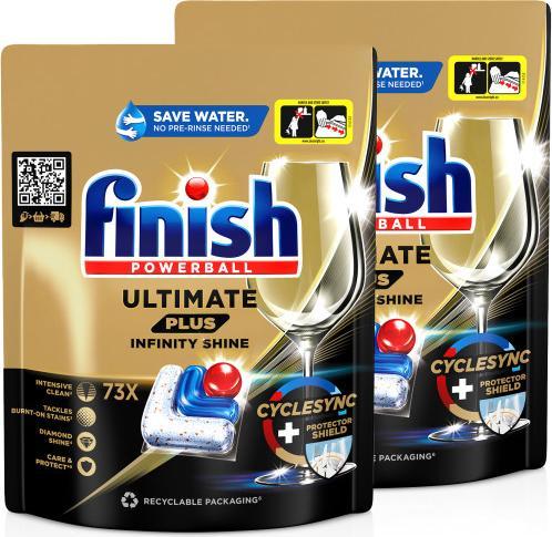 Actual product image Finish Ultimate Plus Infinity Shine Machine Rinse Detergent 2 x 73 Tabs (Tabs, 146 Washing cycles)