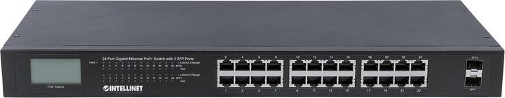 Produktbild Intellinet Gigabit Ethernet PoE+ Switch with 2 SFP Ports and LCD Screen (24 Ports)