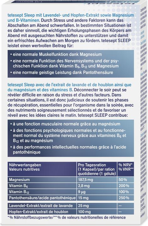 Image du produit Tetesept Sommeil (32 pièce(s), Capsules, 41 g)