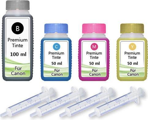 Produktbild Druckfuxx 250ml NACHFÜLL TINTE für CANON PIXMA IP3600 IP4600 IP4700 MP980 MP990 (M, C, Y, BK)