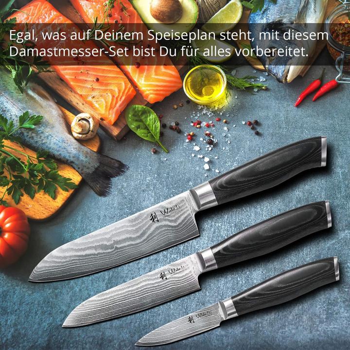 Actual product image Wakoli Damascus knife (16 cm)