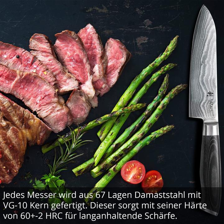 Actual product image Wakoli Damascus knife (16 cm)
