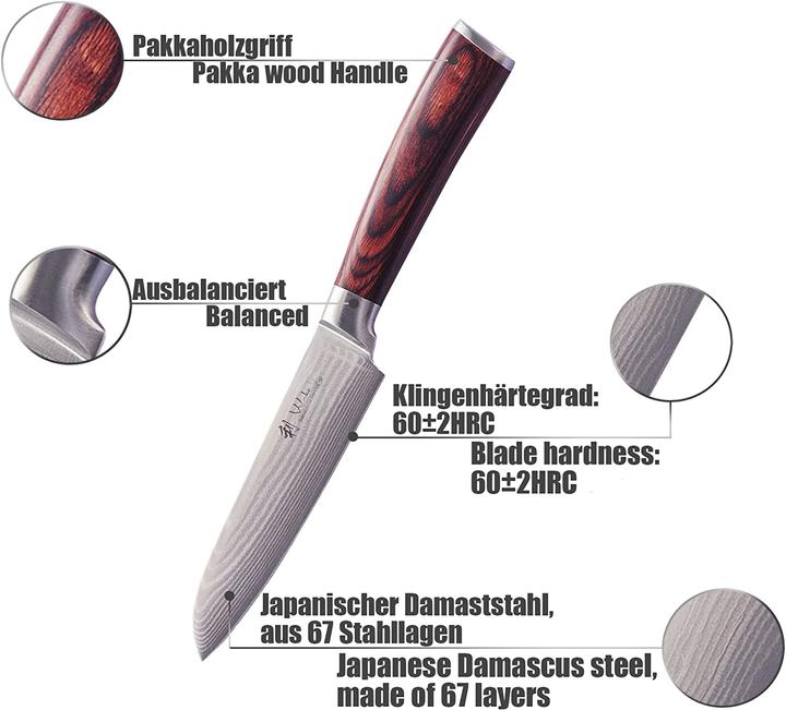Immagine prodotto Wakoli Damastmesser (12 cm)