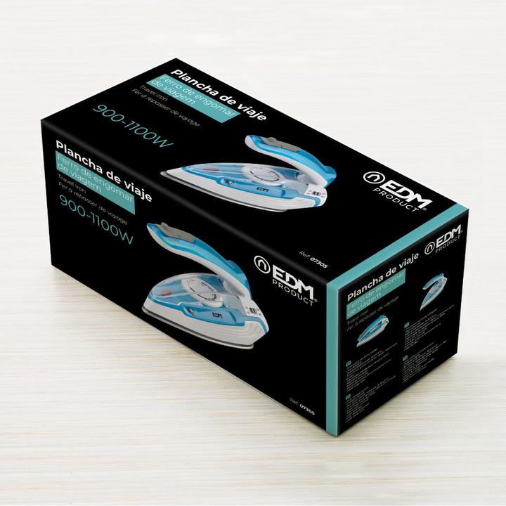 Produktbild EDM Bügeleisen 07305 Blau Weiss 1100 W Unterwegs (1100 W)