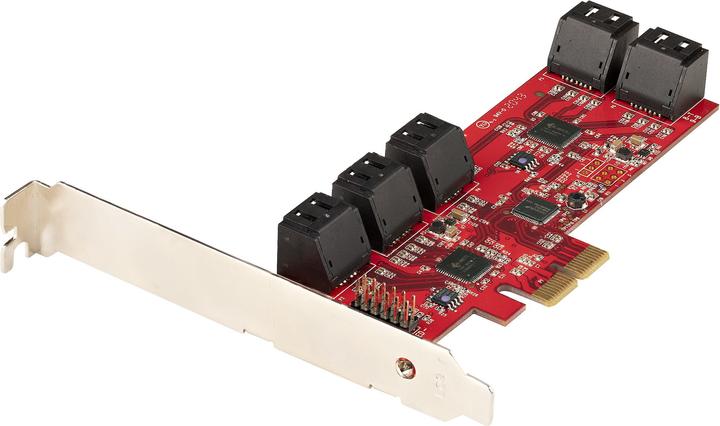StarTech com 10P6G-PCIE-SATA-CARD, PCIe, SATA, PCIe 2.0, Rosso, ASMedia - ASM1062, 6 Gbit/s