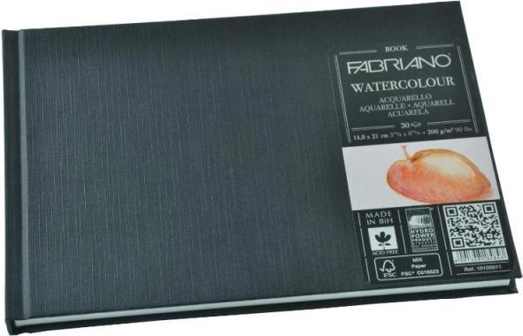 Actual product image Fabriano Watercolour pad book A5, 30 sheets (A5, Hardcover)