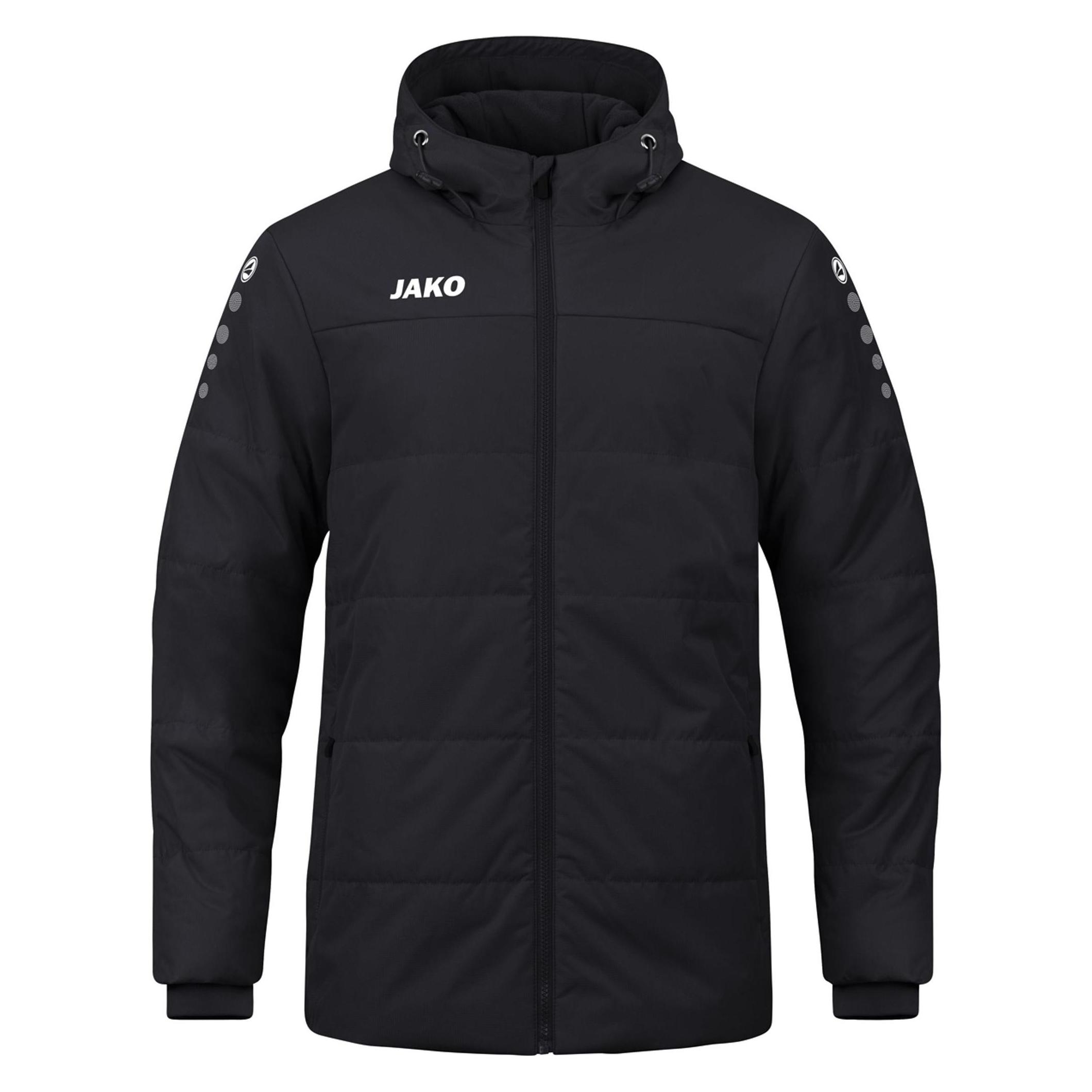 Jako, Unisex, Outdoorjacken, Coachjacke Team Mit Kapuze (152), Schwarz, 152