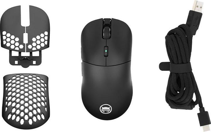 Actual product image Gamiac PX71 Mice - Black - Pixart 3335, Wired & Wireless, 16000 DPI, 16,8M RGB effects (Cable, Wireless)