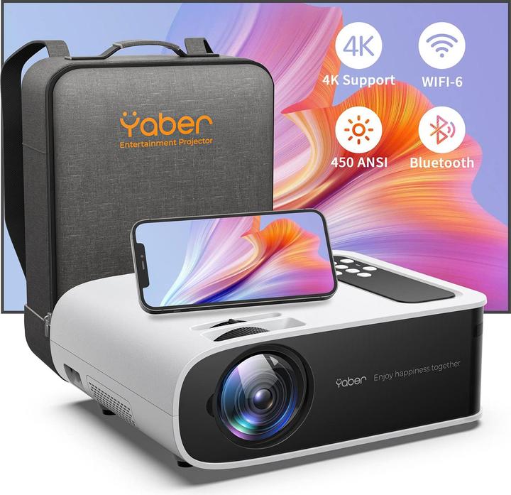 Produktbild Yaber Pro V8 WiFi 6 Bluetooth Beamer (Full HD, 450 lm, 1.4:1)
