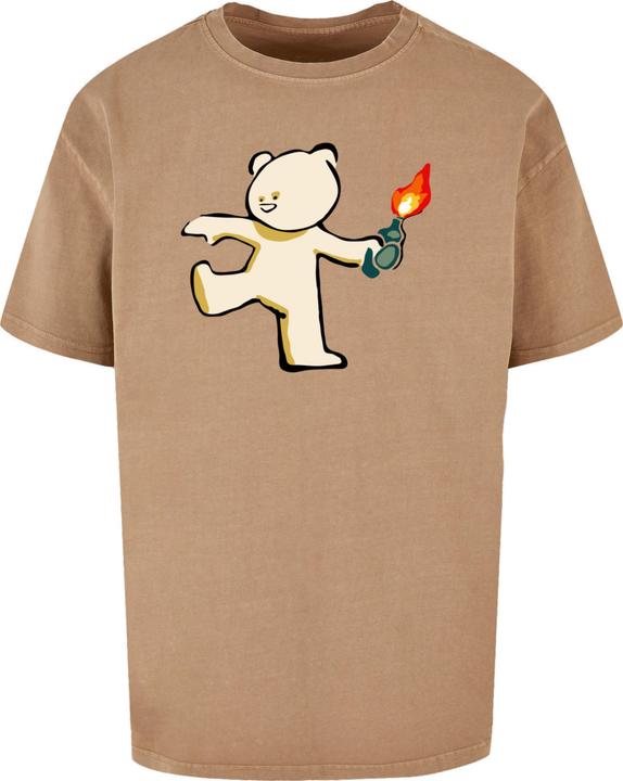 Produktbild Merchcode Brandalised - Molotov Teddy Acid Washed Oversize Tee - 189291 (M)