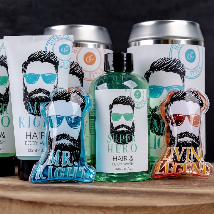 Actual product image Accentra Mini shower gel HIPSTER STYLE, 45ml, 3 designs assorted, fragrance: Oak & Citrus, colour:
