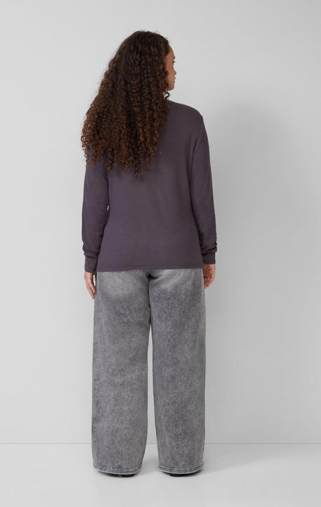 Produktbild S.Oliver T-Shirt Rippshirt mit Spitzeneinsatz und Stehkragen aus Spitze (46)