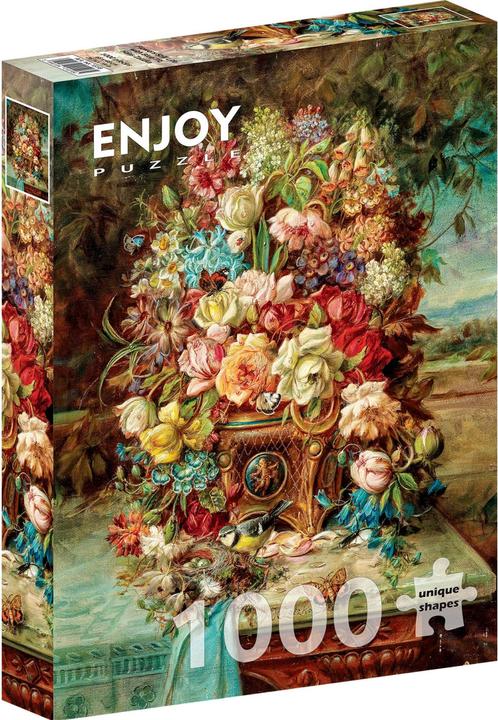 Actual product image Enjoy Puzzle ENJOY-1518 - Hans Zatzka: Flower Still Life with Blue Tit, Puzzle, 1000 pieces (1000 pieces)
