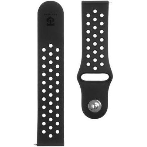 Source Double Silicone Band 22mm (Silikon, Gear S3 Classic, Watch 3), Uhrenarmband, Schwarz