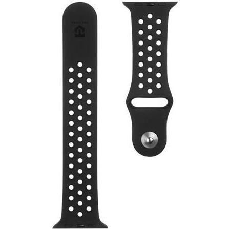 Source Watch 1/2/3/4/5/6/7/SE 42/44/45mm Double Silicone Strap (High quality silicone, 3, 4), Uhrenarmband, Schwarz