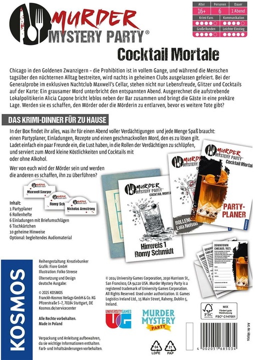 Produktbild Kosmos Murder Mystery Party Cocktail Mortale (Deutsch)